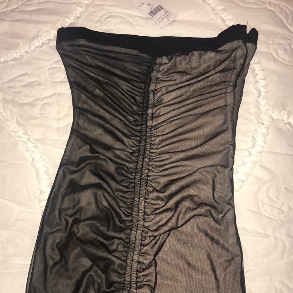 Fashion Nova Strapless Mesh Dress
